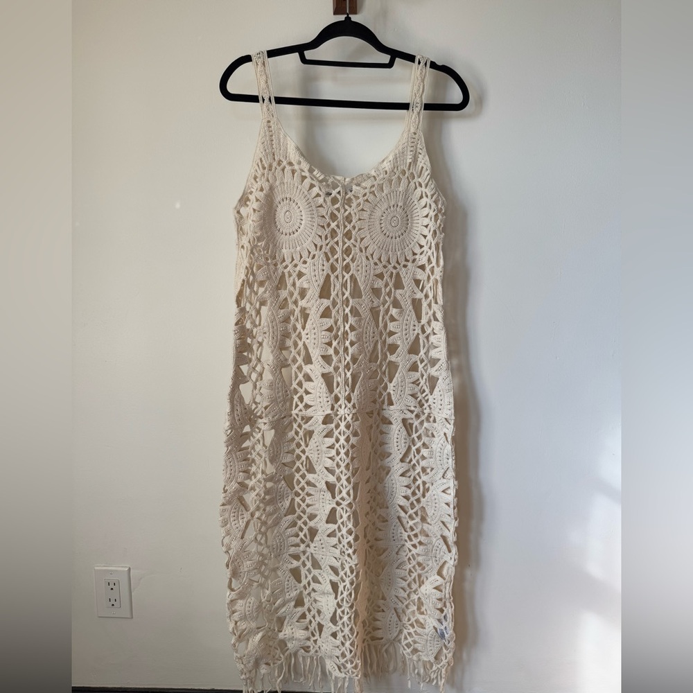 Zara Beige Crochet Knit dress